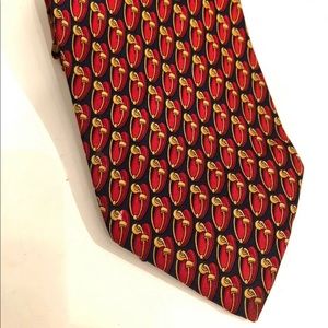 Men's Gucci Red & Gold Silk Neck tie made in Italy